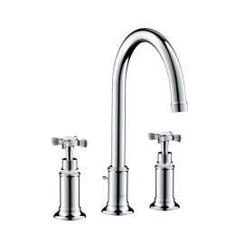Axor Montreux Widespread Faucet 180 With Cross Handles And Pop-Up Drain, 1.2 Gpm In Chrome, 16513001