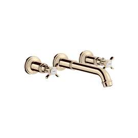 Axor Montreux Wall-Mounted Widespread Faucet Trim With Cross Handles, 1.2 Gpm In Polished Nickel, 16532831