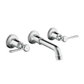 Axor Montreux Wall-Mounted Widespread Faucet Trim With Lever Handles, 1.2 Gpm In Chrome, 16534001