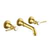 Axor Montreux Wall-Mounted Widespread Faucet Trim With Lever Handles, 1.2 Gpm In Brushed Gold Optic, 16534251