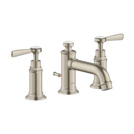 Axor Montreux Widespread Faucet 30 With Lever Handles And Pop-Up Drain, 1.2 Gpm In Brushed Nickel, 16535821