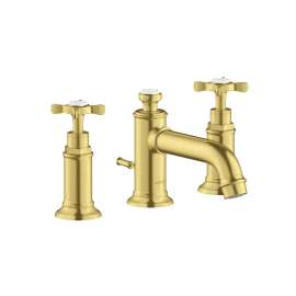 Axor Montreux Widespread Faucet 30 With Cross Handles And Pop-Up Drain, 1.2 Gpm In Brushed Gold Optic, 16536251