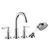 Axor Montreux 4-Hole Roman Tub Set Trim With Lever Handles And 1.8 Gpm Handshower In Chrome, 16555001