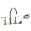 Axor Montreux 4-Hole Roman Tub Set Trim With Lever Handles And 1.8 Gpm Handshower In Polished Nickel, 16555831