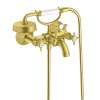 Axor Montreux 2-Handle Wall-Mounted Tub Filler With Cross Handles And 1.8 Gpm Handshower In Brushed Gold Optic, 16561251