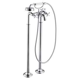 Axor Montreux 2-Handle Freestanding Tub Filler Trim With Cross Handles And 1.8 Gpm Handshower In Chrome, 16562001
