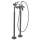 Axor Montreux 2-Handle Freestanding Tub Filler Trim With Cross Handles And 1.8 Gpm Handshower In Brushed Black Chrome, 16562341