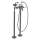 Axor Montreux 2-Handle Freestanding Tub Filler Trim With Lever Handles And 1.8 Gpm Handshower In Brushed Black Chrome, 16563341