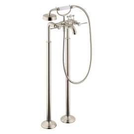 Axor Montreux 2-Handle Freestanding Tub Filler Trim With Lever Handles And 1.8 Gpm Handshower In Brushed Nickel, 16563821