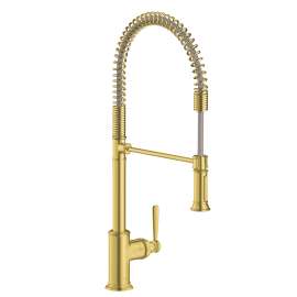Axor Montreux Semi-Pro Kitchen Faucet 2-Spray, 1.75 Gpm In Brushed Gold Optic, 16582251