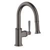Axor Montreux Prep Kitchen Faucet 2-Spray Pull-Down, 1.75 Gpm In Brushed Black Chrome, 16584341