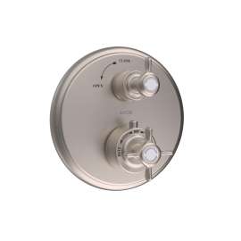 Axor Montreux Thermostatic Trim With Volume Control- Cross-Handle In Brushed Nickel, 16817821