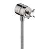 Axor Montreux Wall Outlet With Check Valves And Volume Control, Cross Handle In Chrome, 16882001