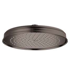 Axor Montreux Showerhead 240 1-Jet, 1.75 Gpm In Brushed Black Chrome, 28374341