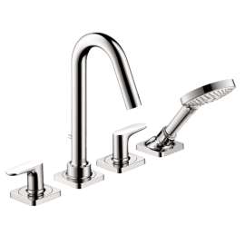 Axor Citterio M 4-Hole Roman Tub Set Trim With 1.75 Gpm Handshower In Chrome, 34448001
