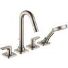 Axor Citterio M 4-Hole Roman Tub Set Trim With 1.75 Gpm Handshower In Brushed Nickel, 34448821