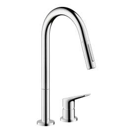 Axor Citterio M 2-Hole Single-Handle Kitchen Faucet 2-Spray Pull-Down, 1.75 Gpm In Chrome, 34822001