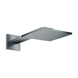 Axor Showersolutions Showerhead 250 Square 2- Jet With Showerarm Trim, 1.75 Gpm In Polished Black Chrome, 35311331