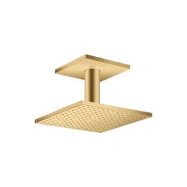 Axor Showersolutions Showerhead 250 Square 2-Jet Ceiling Connection, 2.5 Gpm In Brushed Gold Optic, 35312251