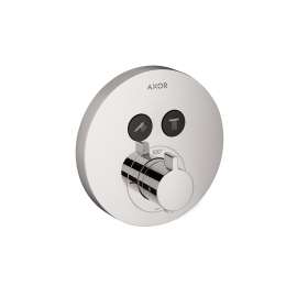 Axor Showerselect Thermostatic Trim Round For 2 Functions In Chrome, 36723001