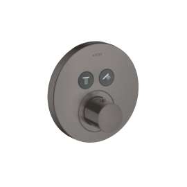 Axor Showerselect Thermostatic Trim Round For 2 Functions In Brushed Black Chrome, 36723341