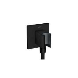 Axor Showersolutions Wall Outlet With Handshower Holder, Square In Matte Black, 36734671