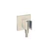 Axor Showersolutions Wall Outlet With Handshower Holder, Square In Brushed Nickel, 36734821
