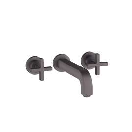 Axor Citterio Wall-Mounted Widespread Faucet With Cross Handles, 1.2 Gpm In Brushed Black Chrome, 39143341