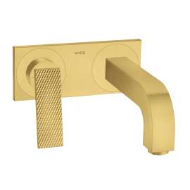 Axor Citterio Wall-Mounted Single-Handle Faucet Trim With Base Plate- Rhombic Cut, 1.2 Gpm In Brushed Gold Optic, 39171251