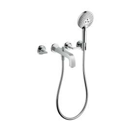 Axor Citterio 3-Hole Wall-Mounted Tub Trim With Handshower, 1.75 Gpm- Lever Handles In Chrome, 39448001