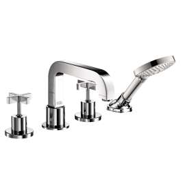 Axor Citterio 4-Hole Roman Tub Set Trim With Cross Handles And 1.75 Gpm Handshower
