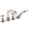 Axor Citterio 4-Hole Roman Tub Set Trim With Cross Handles And 1.75 Gpm Handshower In Brushed Nickel, 39461821