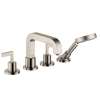Axor Citterio 4-Hole Roman Tub Set Trim With Lever Handles And 1.75 Gpm Handshower In Brushed Nickel, 39462821