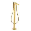 Axor Citterio Freestanding Tub Filler Trim With 1.75 Gpm Handshower- Rhombic Cut In Brushed Gold Optic, 39471251