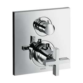 Axor Citterio Thermostatic Trim With Volume Control- Cross Handle In Chrome, 39705001