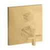Axor Citterio Thermostatic Trim With Volume Control- Cross Handle In Brushed Gold Optic, 39705251