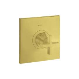 Axor Citterio Thermostatic Trim Highflow With Cross Handle In Brushed Gold Optic, 39716251