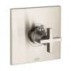 Axor Citterio Thermostatic Trim Highflow With Cross Handle In Brushed Nickel, 39716821