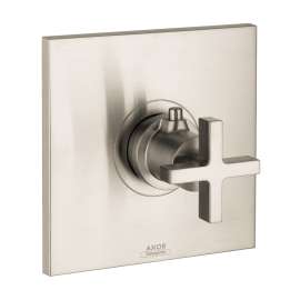 Axor Citterio Thermostatic Trim Highflow With Cross Handle In Brushed Nickel, 39716821