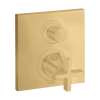 Axor Citterio Thermostatic Trim With Volume Control And Diverter- Cross Handle In Brushed Gold Optic, 39725251