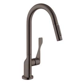 Axor Citterio Higharc Kitchen Faucet 2-Spray Pull-Down, 1.75 Gpm In Brushed Black Chrome, 39835341