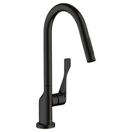 Axor Citterio Higharc Kitchen Faucet 2-Spray Pull-Down, 1.75 Gpm In Matte Black, 39835671