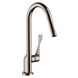 Axor Citterio Higharc Kitchen Faucet 2-Spray Pull-Down, 1.75 Gpm In Polished Nickel, 39835831