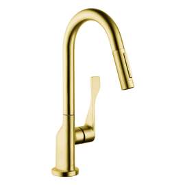 Axor Citterio Prep Kitchen Faucet 2-Spray Pull-Down, 1.75 Gpm In Brushed Gold Optic, 39836251