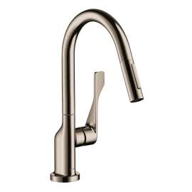 Axor Citterio Prep Kitchen Faucet 2-Spray Pull-Down, 1.75 Gpm In Polished Nickel, 39836831