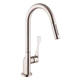 Axor Citterio Higharc Kitchen Faucet 2-Spray Pull-Down, 1.5 Gpm In Steel Optic, 39846801
