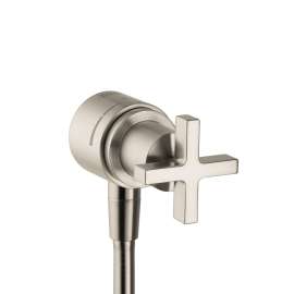 Axor Citterio Wall Outlet With Check Valves And Volume Control, Cross-Handle In Brushed Nickel, 39883821