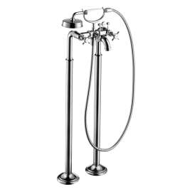 16562001-M Montreux 2-Handle Freestanding Tub Filler Trim with Cross Handles and Handshower in Chrome