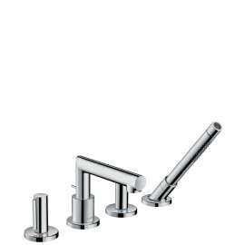 45448001-M Uno 4-Hole Roman Tub Set Trim with Zero Handles and Handshower in Chrome