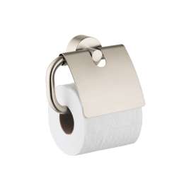 Axor Uno Toilet Paper Holder With Cover In Brushed Nickel, 41538820